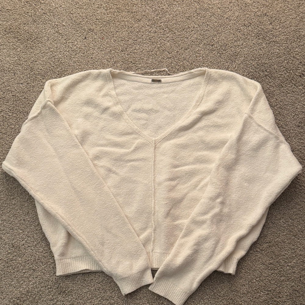 FP Movement by Free People Cream V-Neck Sweater